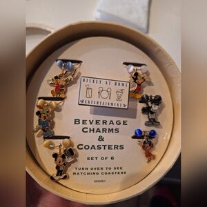 Disney Beverage Charms & Coasters Set